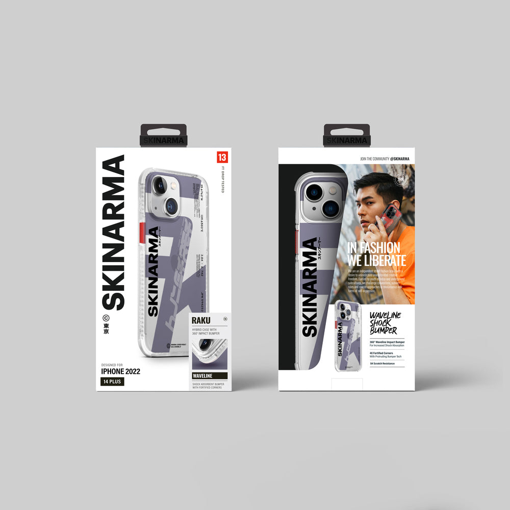 Apple iPhone 14 Plus Kılıf SkinArma Şeffaf Airbag Tasarımlı Raku Kapak Mor