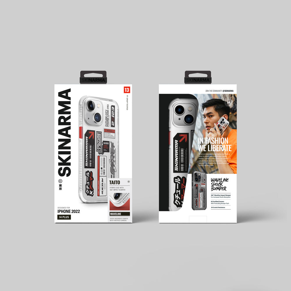 Apple iPhone 14 Plus Kılıf SkinArma Şeffaf Desenli Airbag Tasarımlı Taito Kapak Renksiz