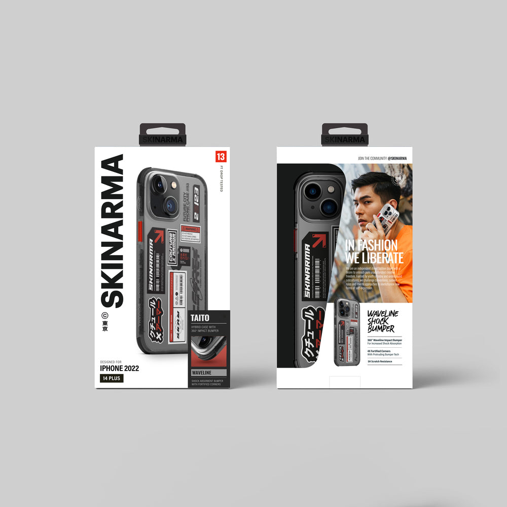 Apple iPhone 14 Plus Kılıf SkinArma Şeffaf Desenli Airbag Tasarımlı Taito Kapak Renksiz