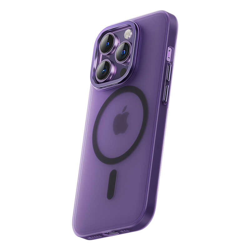 Apple iPhone 14 Plus Kılıf Wireless Şarj Destekli Benks Yeni Seri Magnetik Haze Kapak Derin Mor