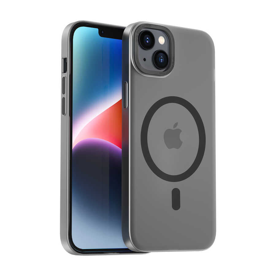 Apple iPhone 14 Plus Wiwu Frosted Magnetic Buzlu Sert PC Kapak Derin Mor