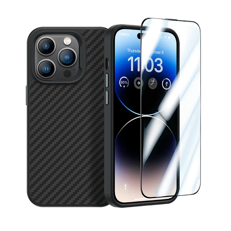 Apple iPhone 14 Pro Benks Grand Combo 5in1 Aksesuar Seti Kılıf-Ekran Koruyucu-Lens Koruyucu-Kablo-Powerbank Siyah