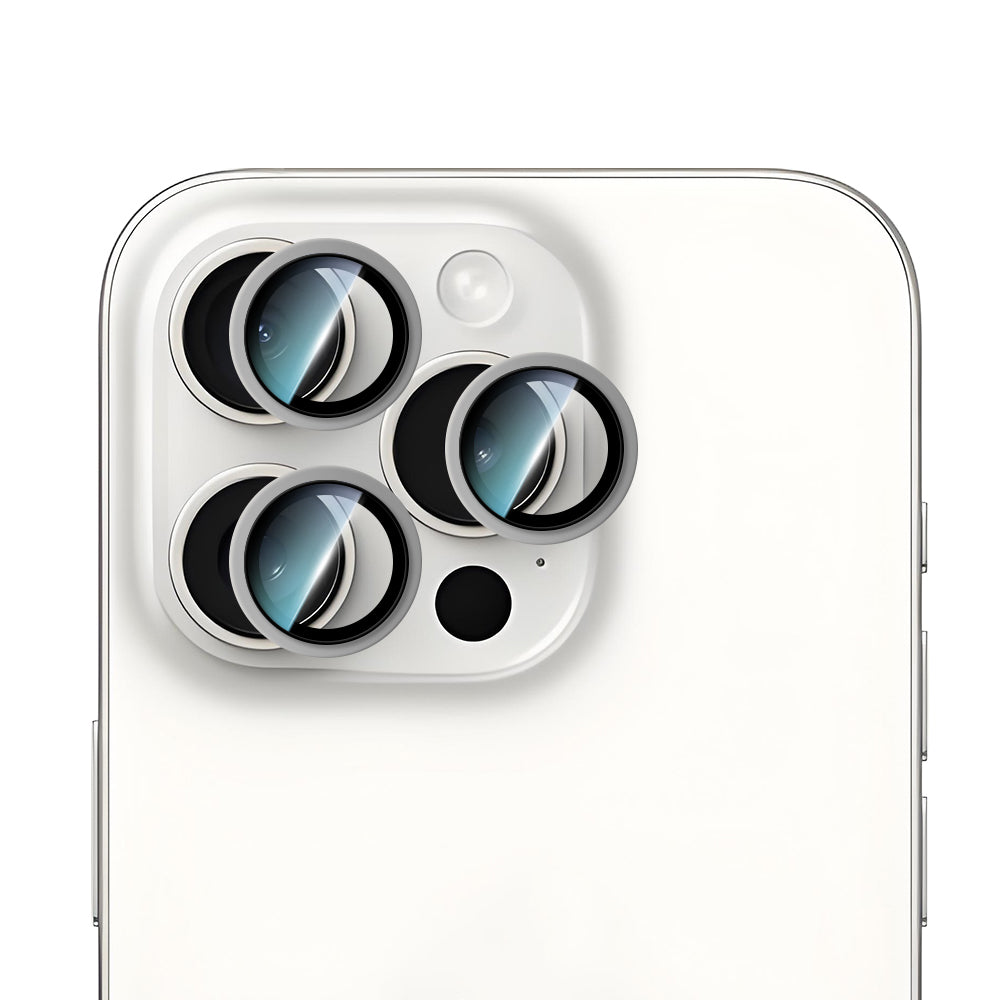Apple iPhone 14 Pro CaseWorld Alloy Serisi Oleofobik Anti Reflective Kamera Lens Koruyucu Gümüş