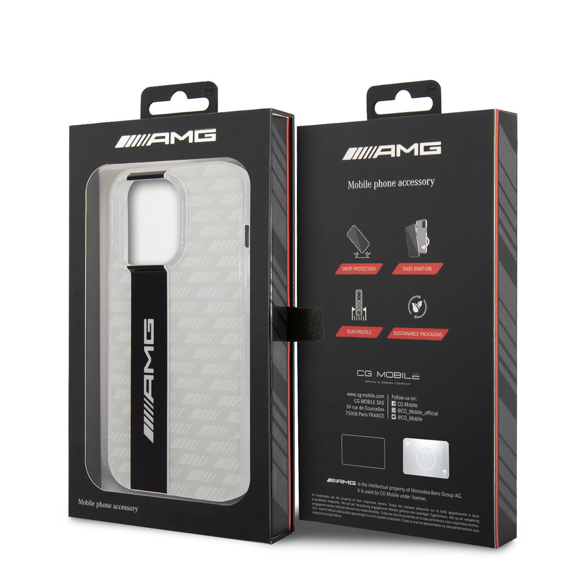 Apple iPhone 14 Pro Kılıf AMG Transparan Çift Katmanlı Karbon Dizayn II Kapak Beyaz