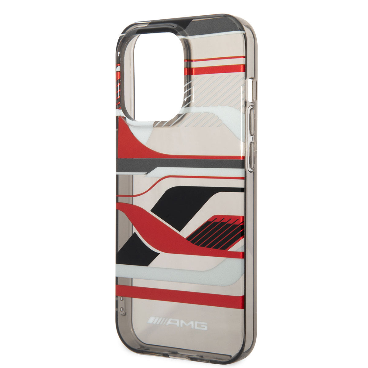 Apple iPhone 14 Pro Kılıf AMG Transparan Grafik Dizayn Kapak Siyah-Kırmızı