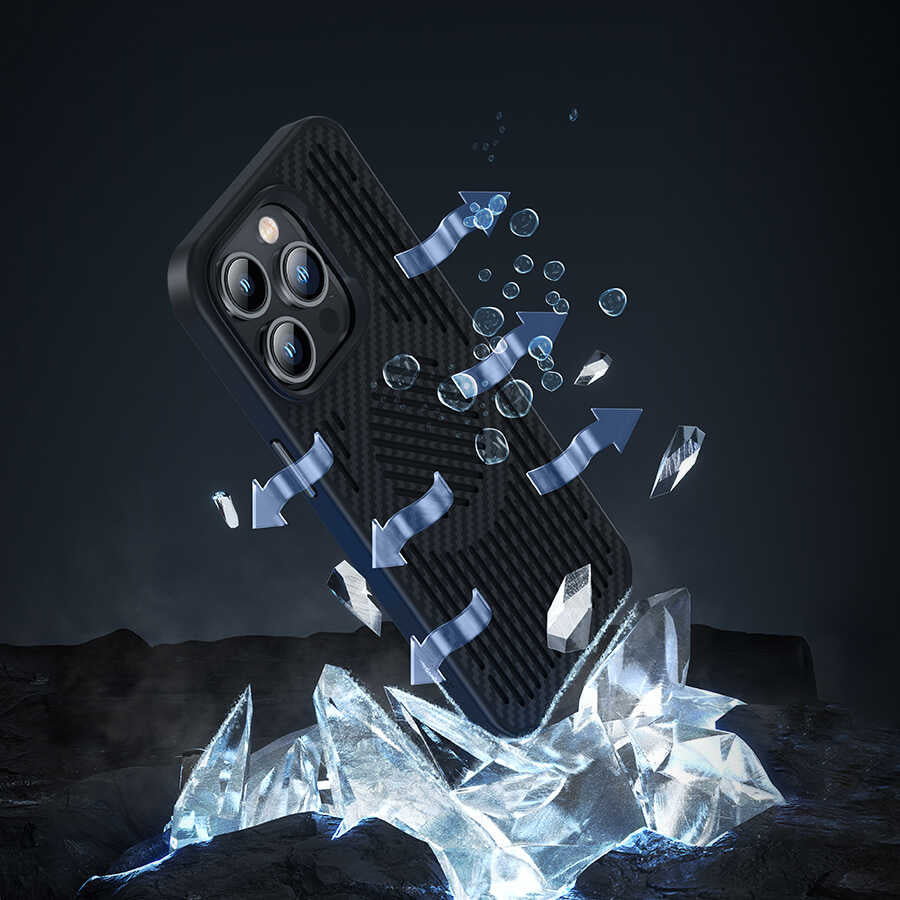 Apple iPhone 14 Pro Kılıf Benks Magnetic Cooling Kevlar Soğutucu Özellikli Telefon Kılıfı Siyah