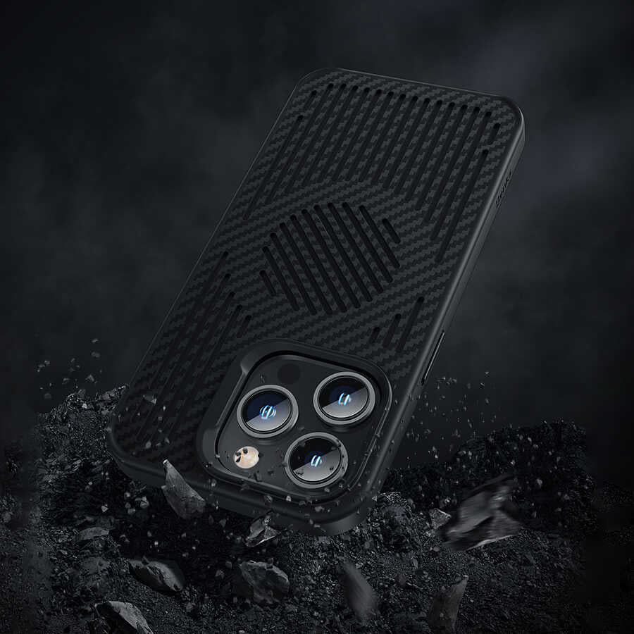 Apple iPhone 14 Pro Kılıf Benks Magnetic Cooling Kevlar Soğutucu Özellikli Telefon Kılıfı Siyah