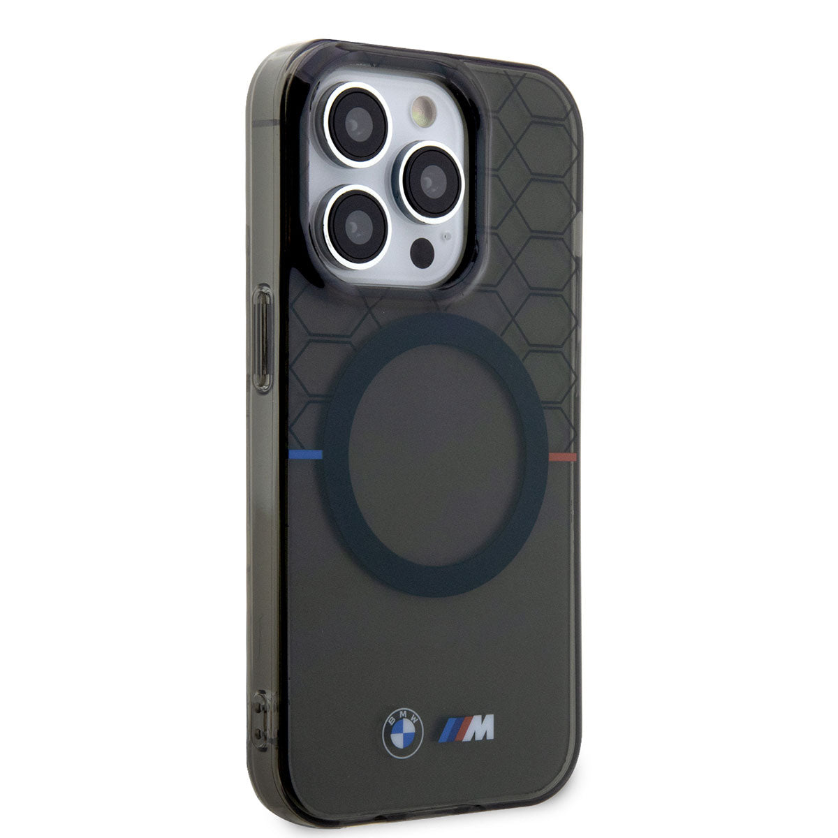Apple iPhone 14 Pro Kılıf BMW M-safe Şarj Özellikli Transparan M Dizayn Kapak Gri