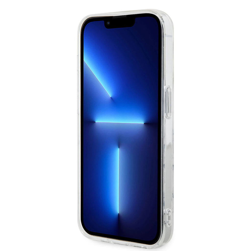 Apple iPhone 14 Pro Kılıf GUESS M-safe Şarj Özellikli Mermer Desenli Kapak Beyaz