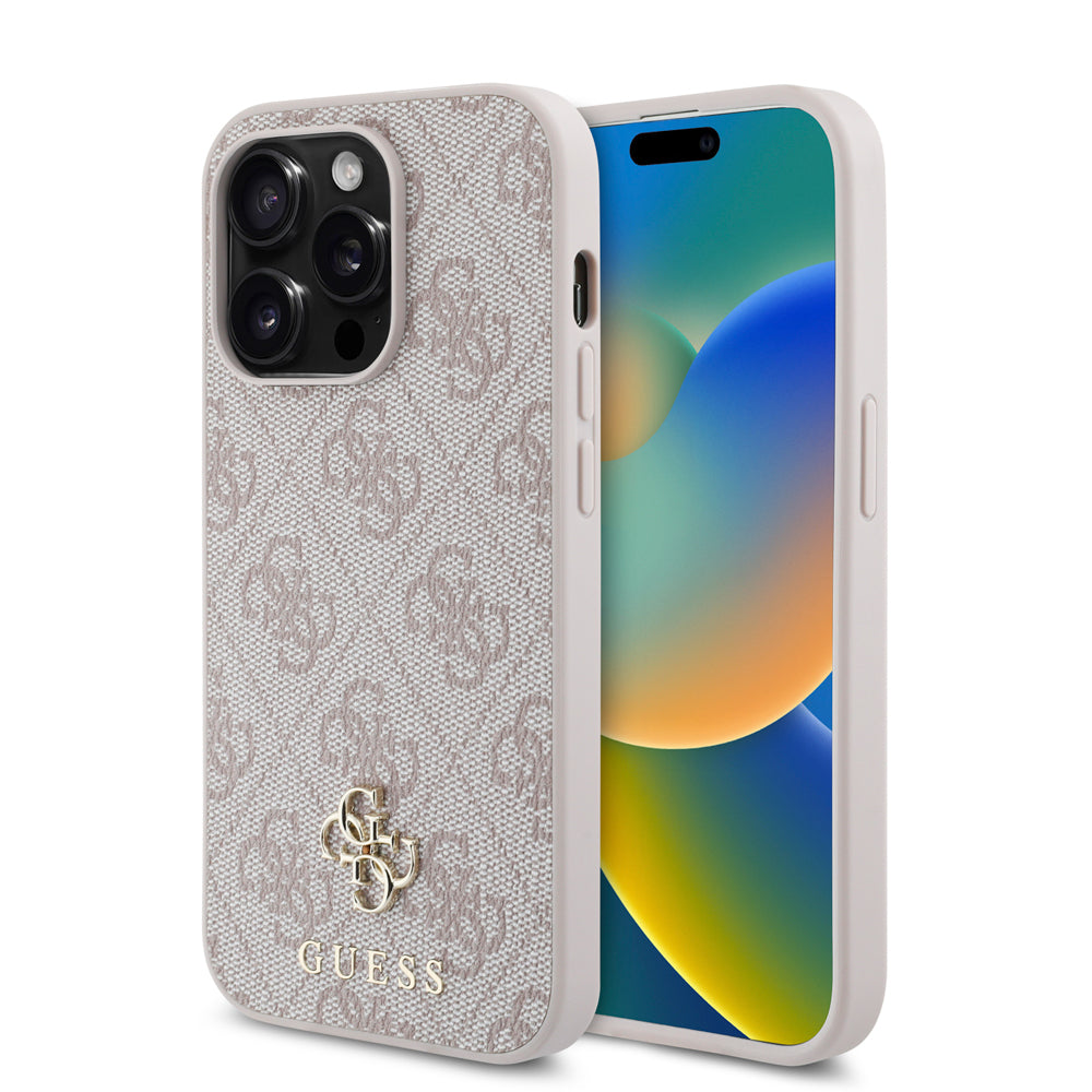 Apple iPhone 14 Pro Kılıf Guess Orjinal Lisanslı M-safe Şarj Özellikli Small 4G Classic Kapak Pembe