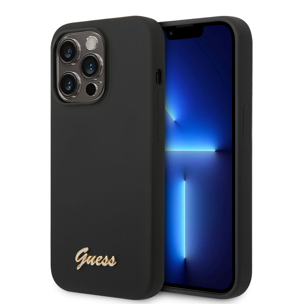 Apple iPhone 14 Pro Kılıf GUESS Silikon Kapak Siyah