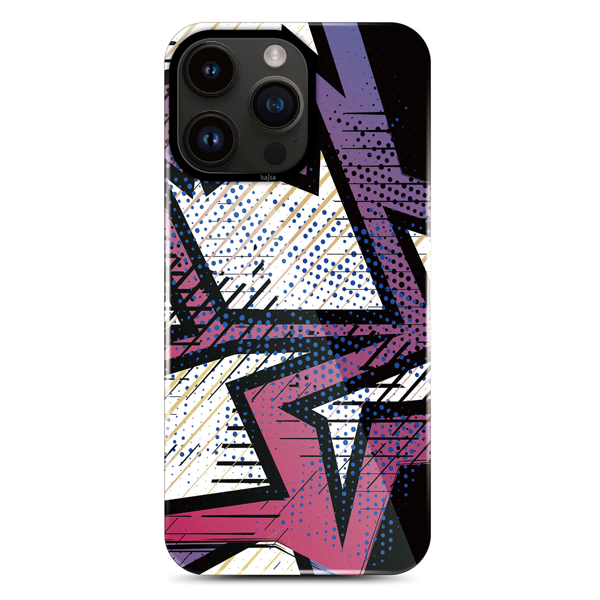 Apple iPhone 14 Pro Kılıf HD Desenli Kajsa Shield Plus Grafiti Serisi Kapak Yeşil