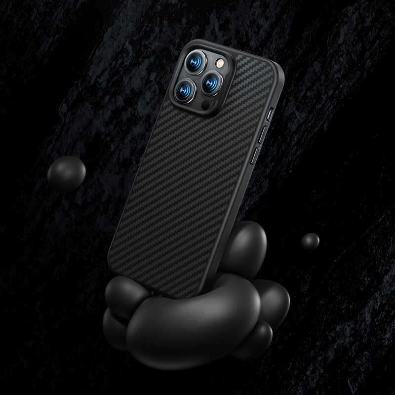 Apple iPhone 14 Pro Kılıf Karbon Fiber Benks Civilian Aramid Protective Kapak Siyah