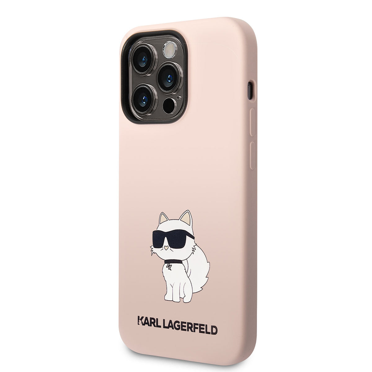 Apple iPhone 14 Pro Kılıf Karl Lagerfeld Silikon Choupette Dizayn Kapak Pembe