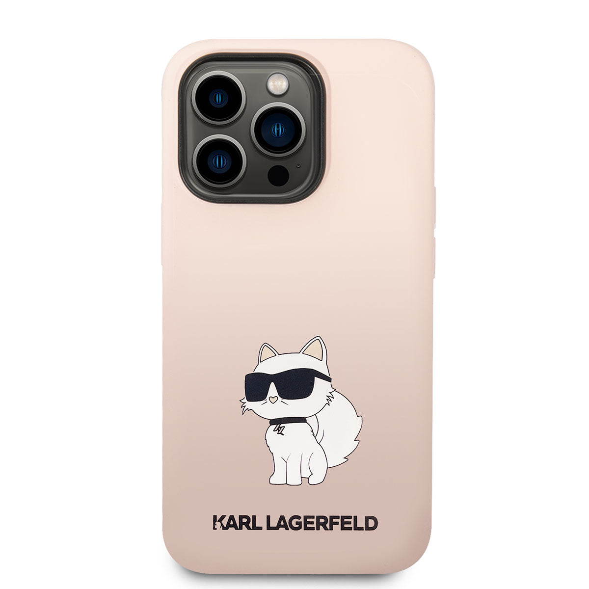 Apple iPhone 14 Pro Kılıf Karl Lagerfeld Silikon Choupette Dizayn Kapak Pembe