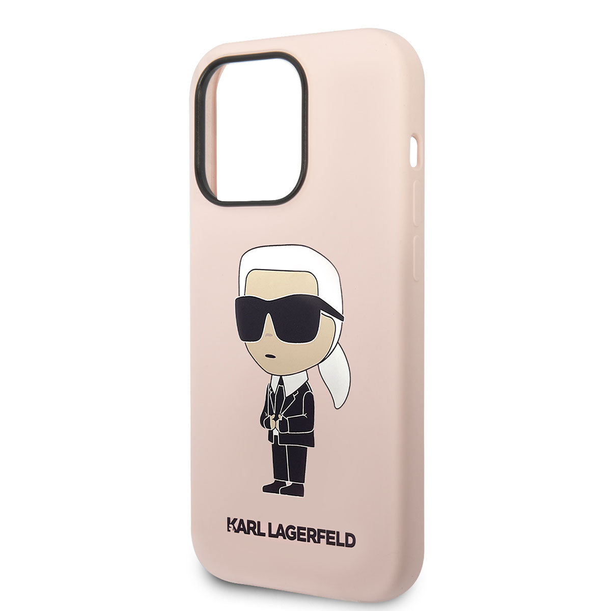 Apple iPhone 14 Pro Kılıf Karl Lagerfeld Silikon Karl Dizayn Kapak Pembe