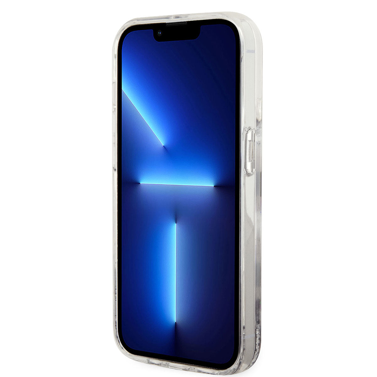 Apple iPhone 14 Pro Kılıf Karl Lagerfeld Sıvılı Simli Choupette Dizayn Kapak Gümüş