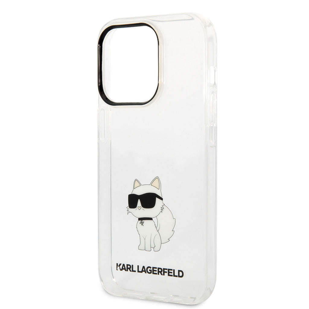 Apple iPhone 14 Pro Kılıf Karl Lagerfeld Transparan Choupette Dizayn Kapak Renksiz
