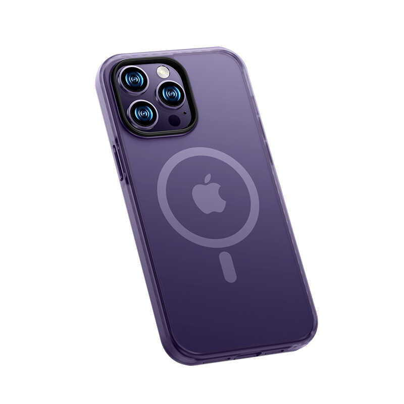 Apple iPhone 14 Pro Kılıf Kenarları Silikon Airbagli Mat Arka Yüzey Benks Icesand Kapak Mor