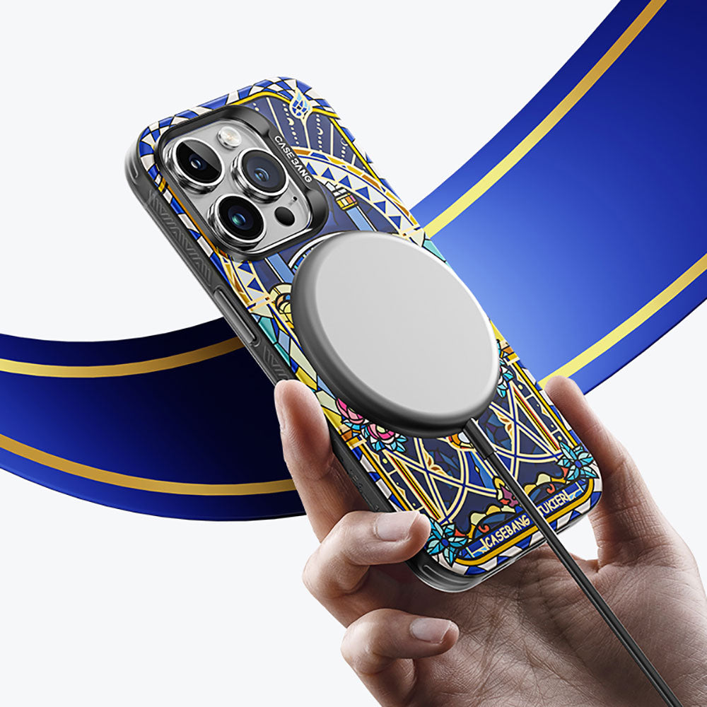 Apple iPhone 14 Pro Kılıf M-safe Şarj Özellikli Benks Casebang Memory & Meditation Kapak Beyaz