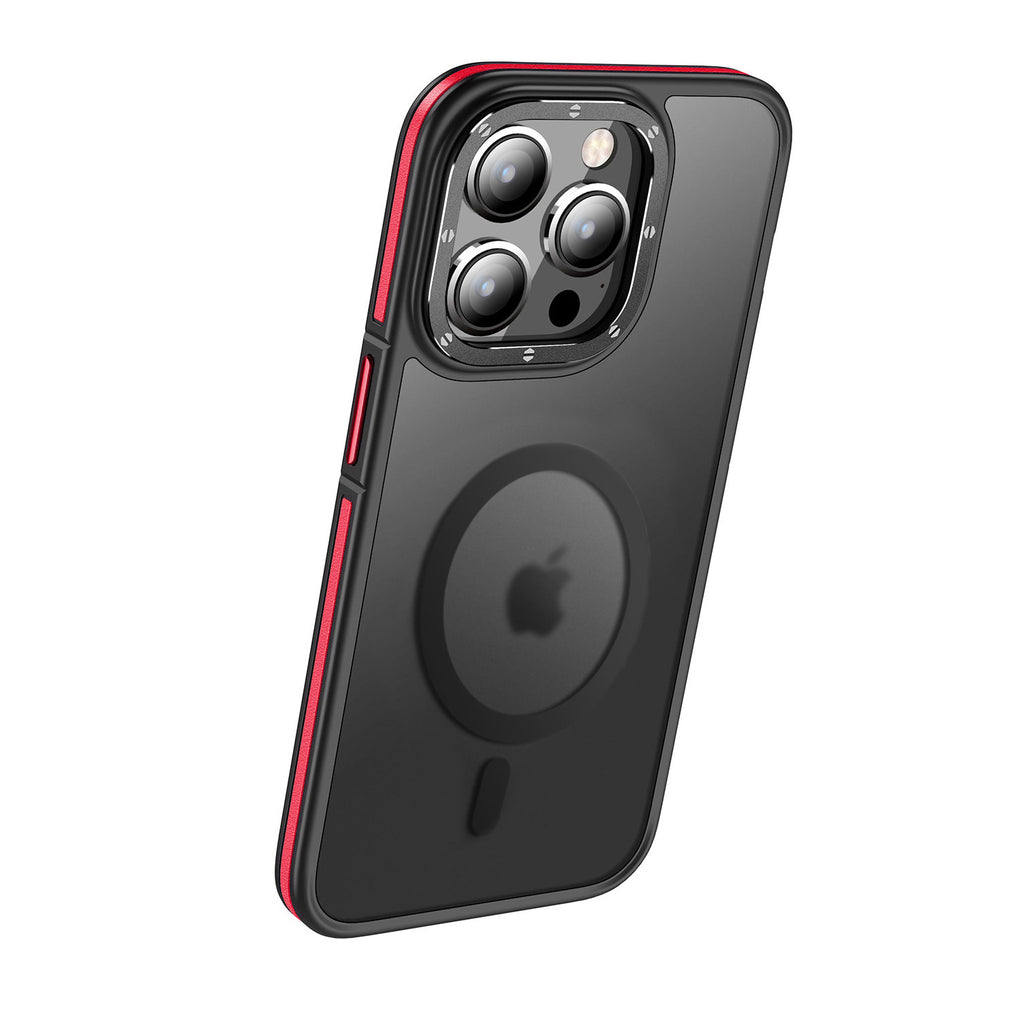 Apple iPhone 14 Pro Kılıf M-safe Şarj Özellikli Mat Görünümlü Wlons Vevo Kapak Kırmızı