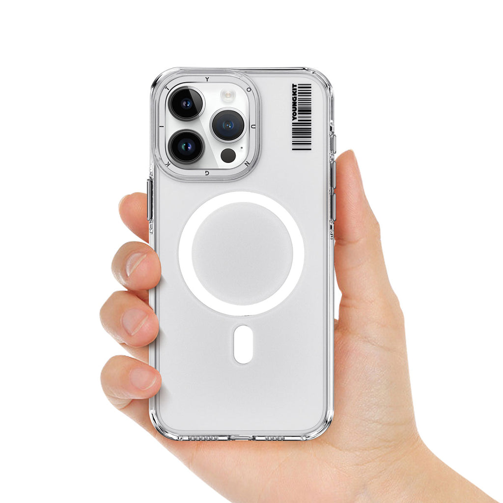 Apple iPhone 14 Pro Kılıf M-safe Şarj Özellikli Şeffaf Youngkit Crystal Shield Serisi Kapak Renksiz