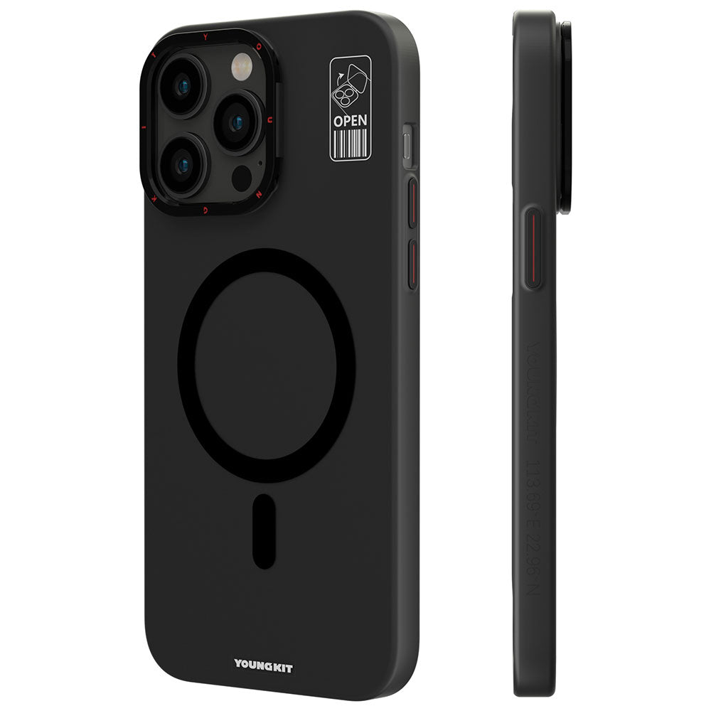 Apple iPhone 14 Pro Kılıf M-safe Şarj Özellikli Standlı YoungKit Hermit Bracket Serisi Kapak Derin Mor