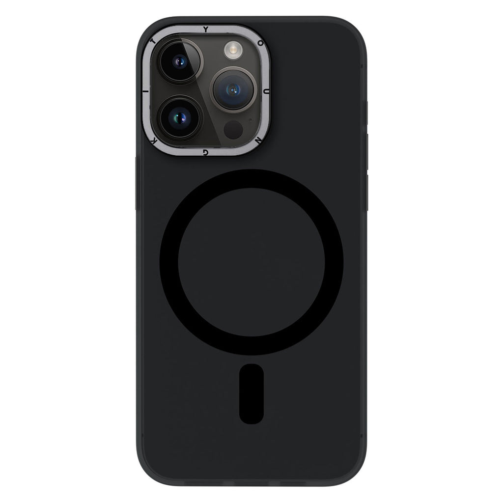 Apple iPhone 14 Pro Kılıf M-safe Şarj Özellikli Youngkit Hidden Sand Serisi Kapak Siyah