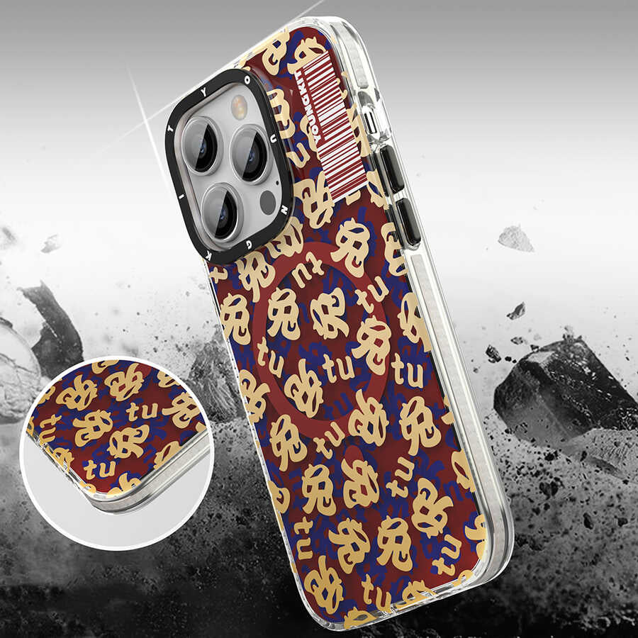 Apple iPhone 14 Pro Kılıf M-safe Şarj Özellikli Youngkit Play Rabbit Serisi Kapak Sarı