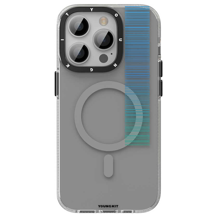 Apple iPhone 14 Pro Kılıf M-safe Şarj Özellikli Youngkit Pure Serisi Kapak Mavi