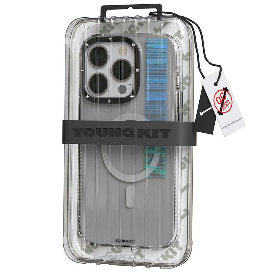 Apple iPhone 14 Pro Kılıf M-safe Şarj Özellikli Youngkit Pure Serisi Kapak Mavi