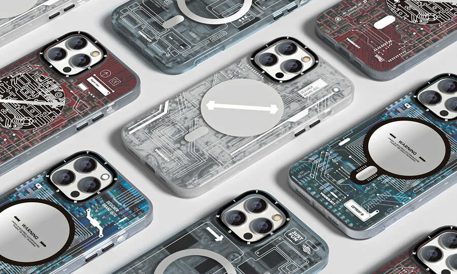 Apple iPhone 14 Pro Kılıf M-safe Şarj Özellikli YoungKit Technology Serisi Kapak Mavi