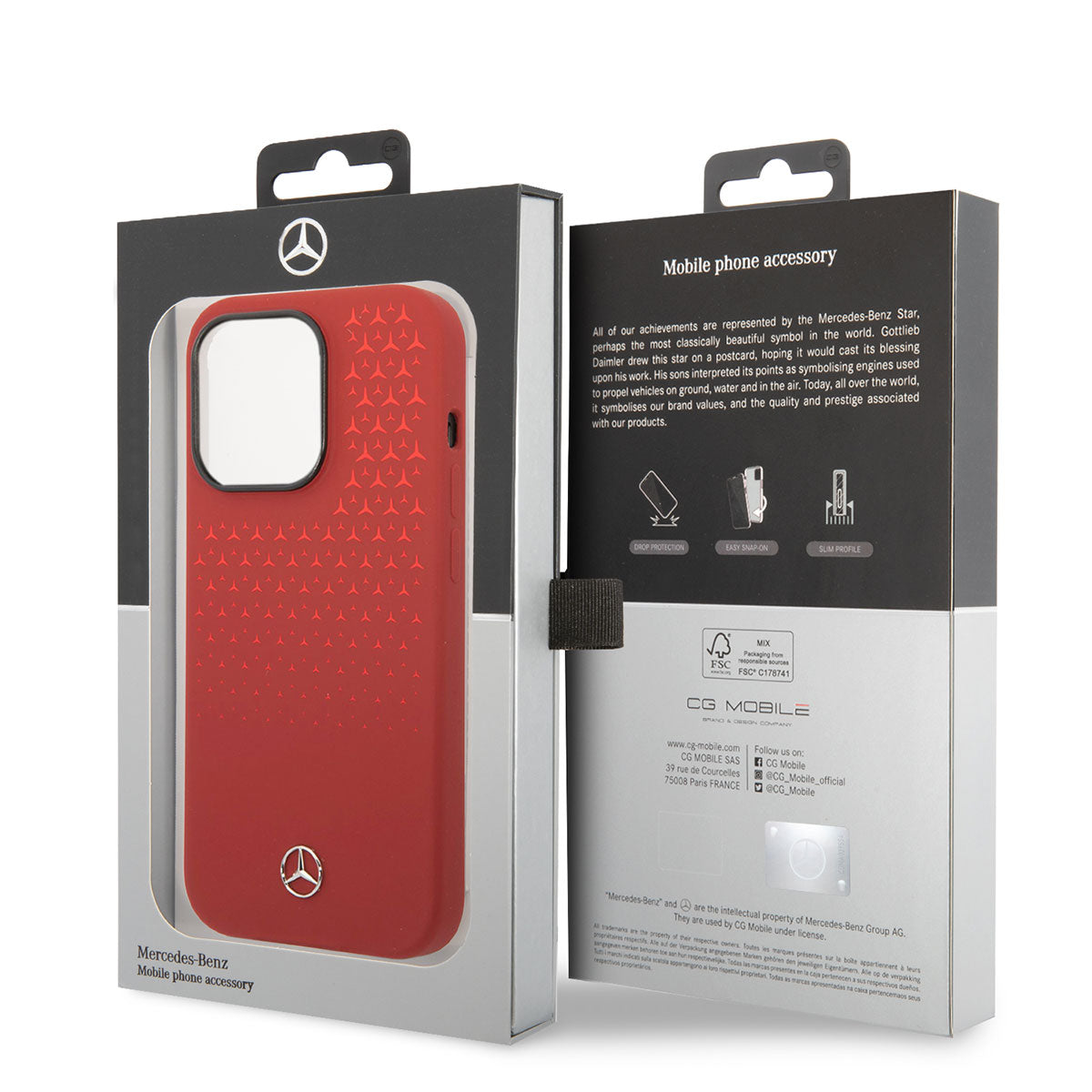 Apple iPhone 14 Pro Kılıf Mercedes Benz Dikey Gradient Yıldızlı Silikon Kapak Kırmızı
