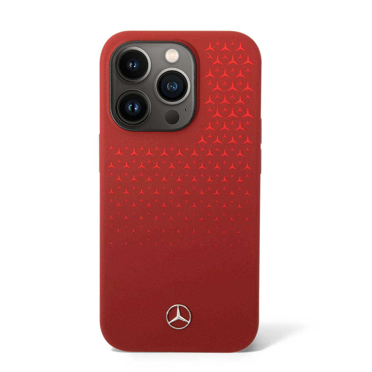 Apple iPhone 14 Pro Kılıf Mercedes Benz Dikey Gradient Yıldızlı Silikon Kapak Kırmızı