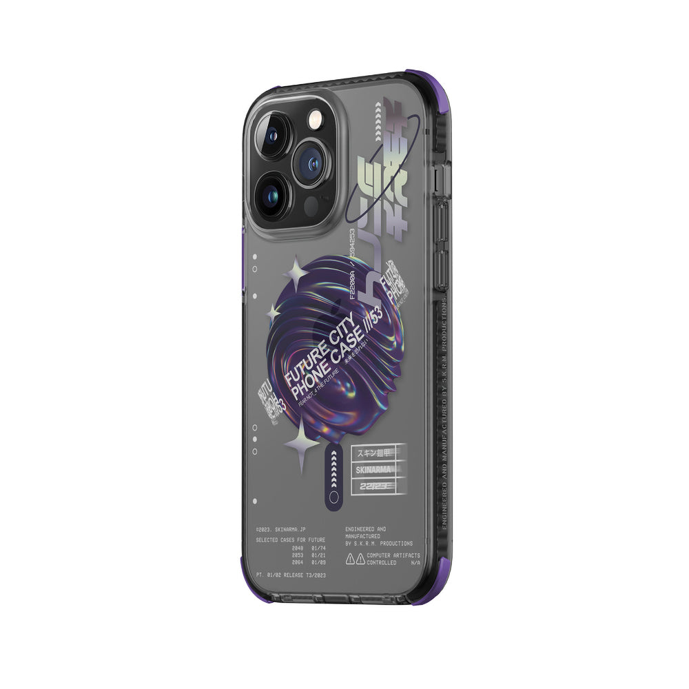 Apple iPhone 14 Pro Kılıf SkinArma Şeffaf Airbag Tasarımlı M-safe Şarj Özellikli Shorai Kapak Mor