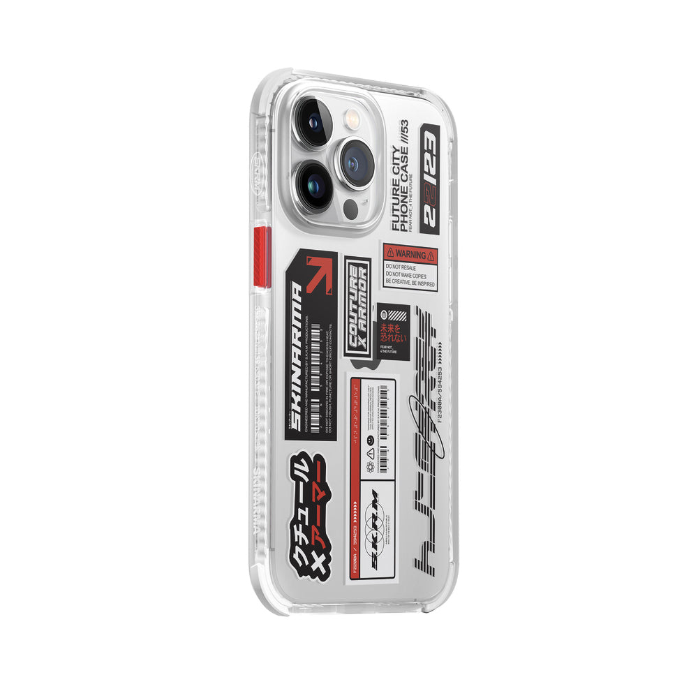 Apple iPhone 14 Pro Kılıf SkinArma Şeffaf Desenli Airbag Tasarımlı Taito Kapak Füme