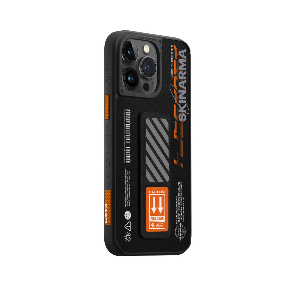Apple iPhone 14 Pro Kılıf SkinArma Standlı Deri Görünümlü Shingoki Kapak Turuncu
