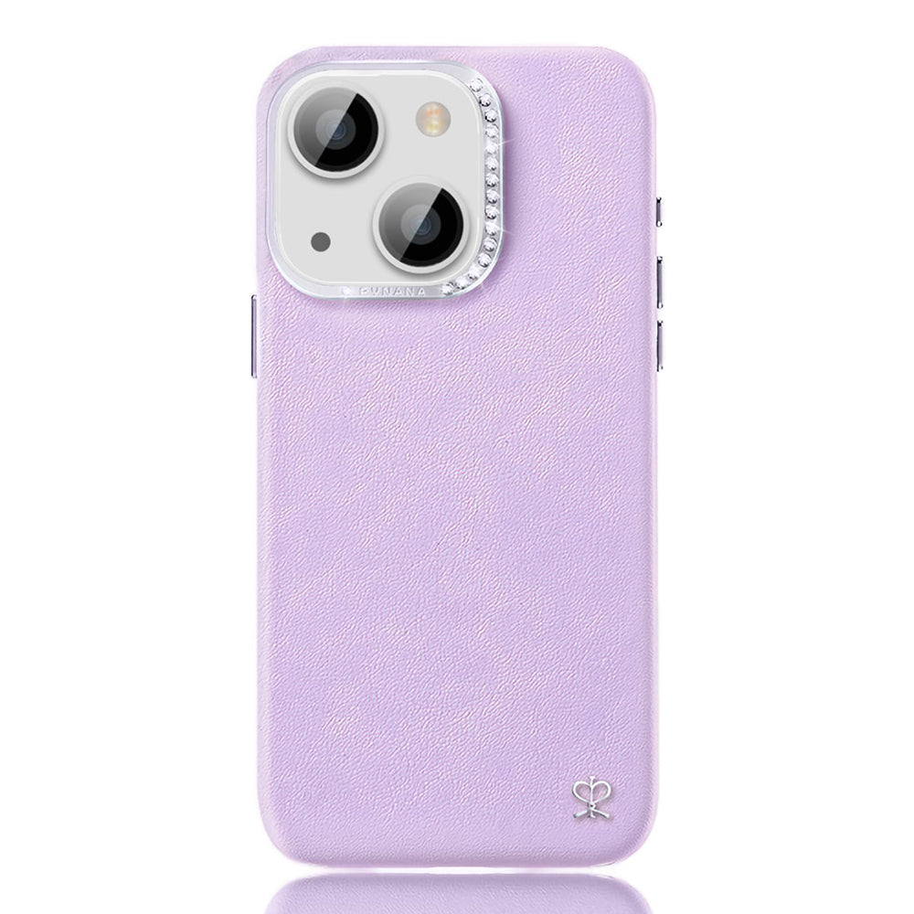 Apple iPhone 14 Pro Kılıf Suni Deri Tasarımlı Pynana Starry Serisi Kapak Pembe