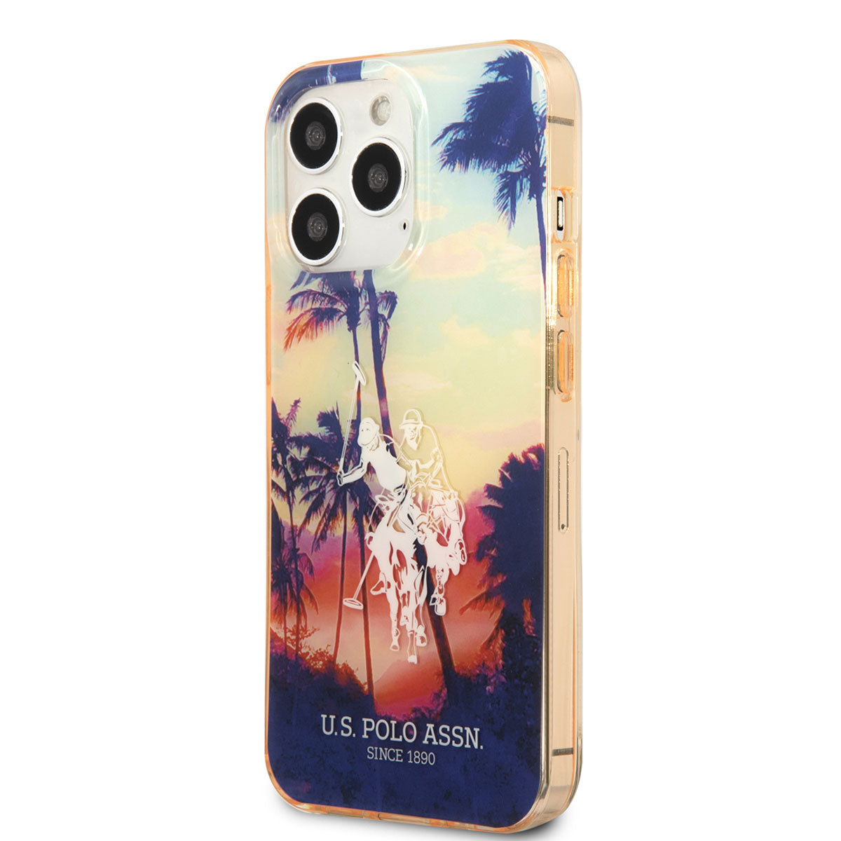 Apple iPhone 14 Pro Kılıf U.S. POLO ASSN. Renkli Ağaç Baskılı Dizayn Kapak Kırmızı