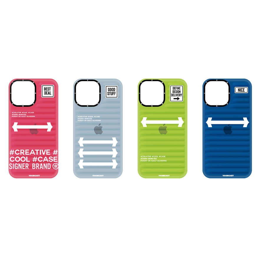 Apple iPhone 14 Pro Kılıf YoungKit Luggage FireFly Serisi Kapak Mavi