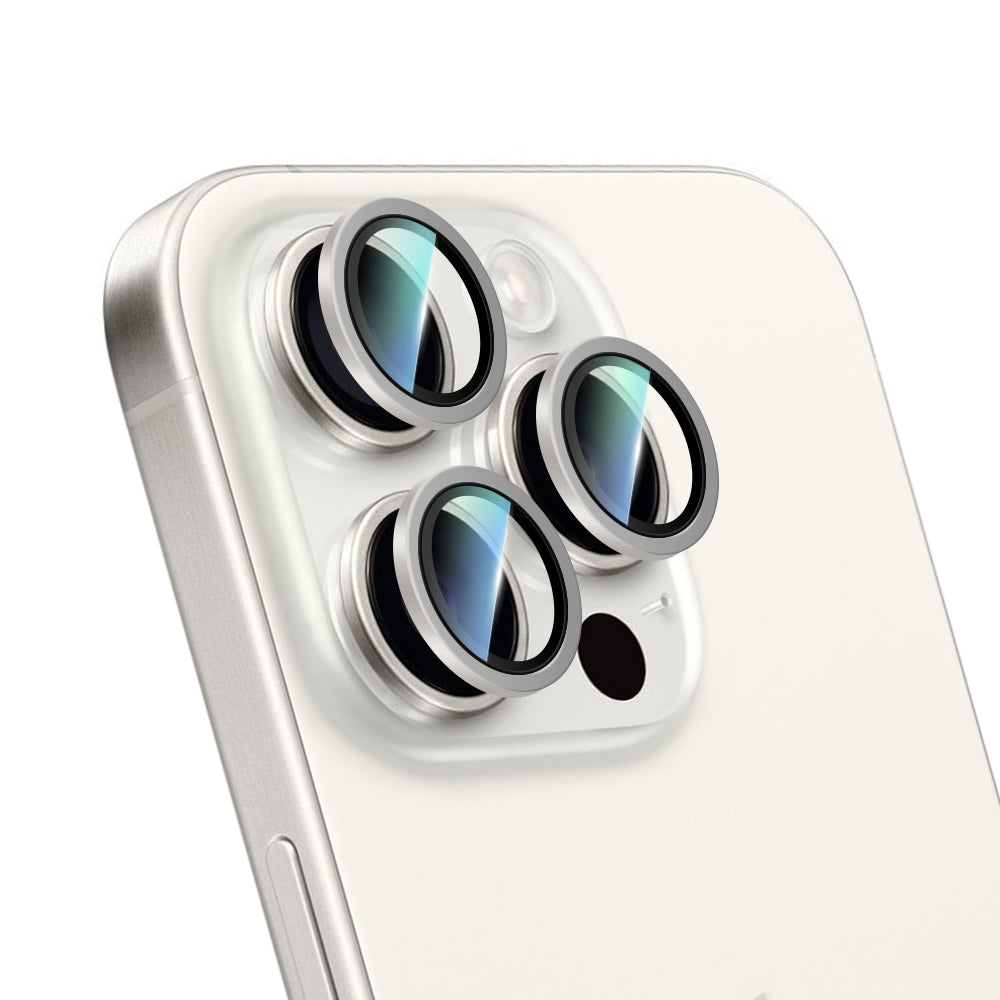 Apple iPhone 14 Pro Max CaseWorld Alloy Serisi Oleofobik Anti Reflective Kamera Lens Koruyucu Gümüş