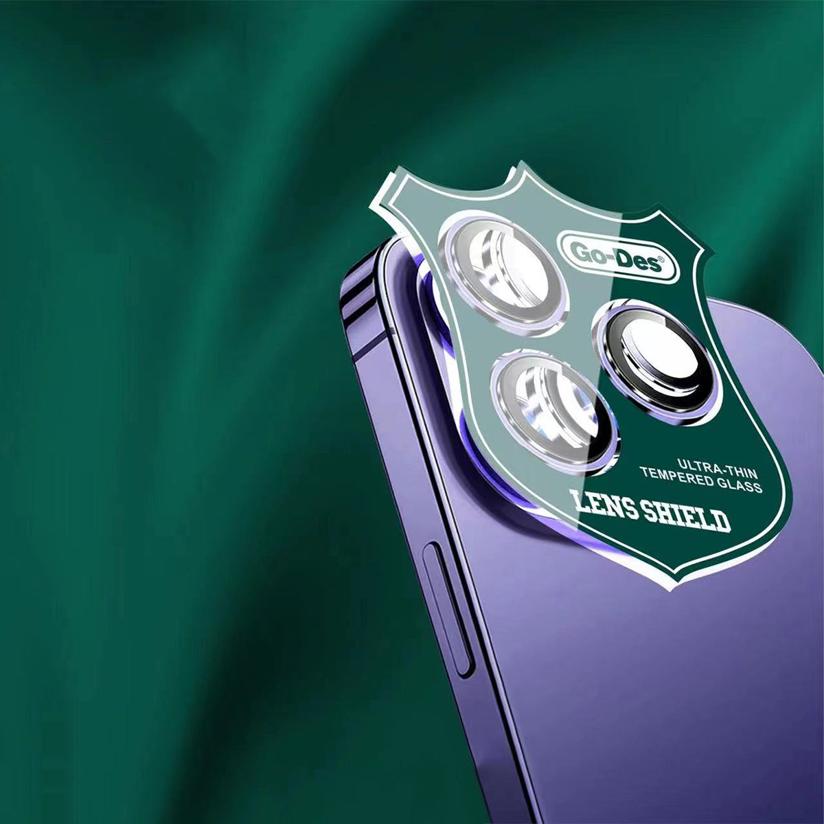 Apple iPhone 14 Pro Max Go Des CL-10 Kamera Lens Koruyucu Siyah