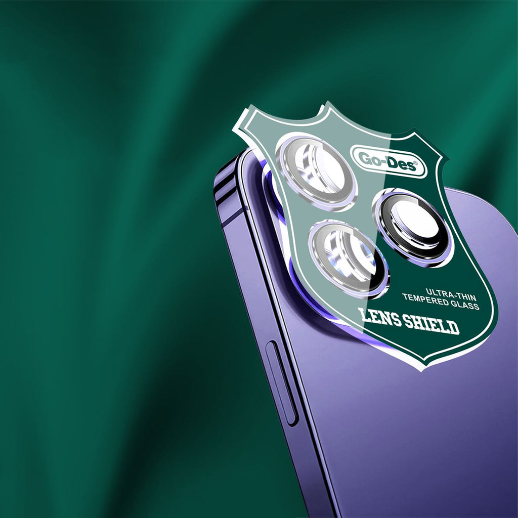 Apple iPhone 14 Pro Max Go Des CL-10 Kamera Lens Koruyucu Siyah