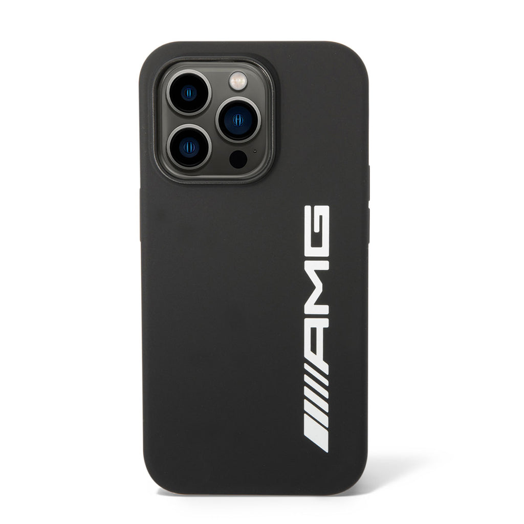 Apple iPhone 14 Pro Max Kılıf AMG M-safe Şarj Özellikli Büyük Logo Dizayn Kapak Siyah