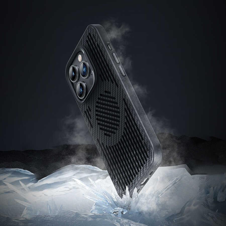 Apple iPhone 14 Pro Max Kılıf Benks Magnetic Cooling Kevlar Soğutucu Özellikli Telefon Kılıfı Siyah