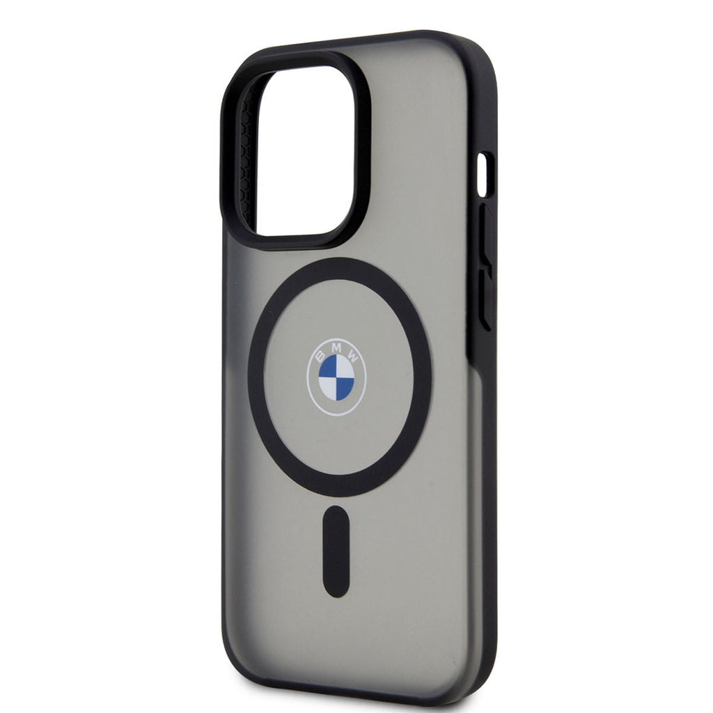 Apple iPhone 14 Pro Max Kılıf BMW M-safe Şarj Özellikli Transparan Logolu İmza Dizayn Kapak Siyah