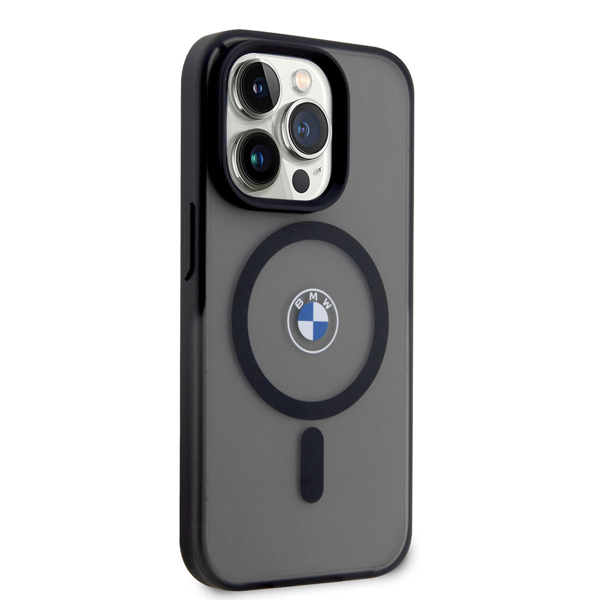 Apple iPhone 14 Pro Max Kılıf BMW M-safe Şarj Özellikli Transparan Logolu İmza Dizayn Kapak Siyah