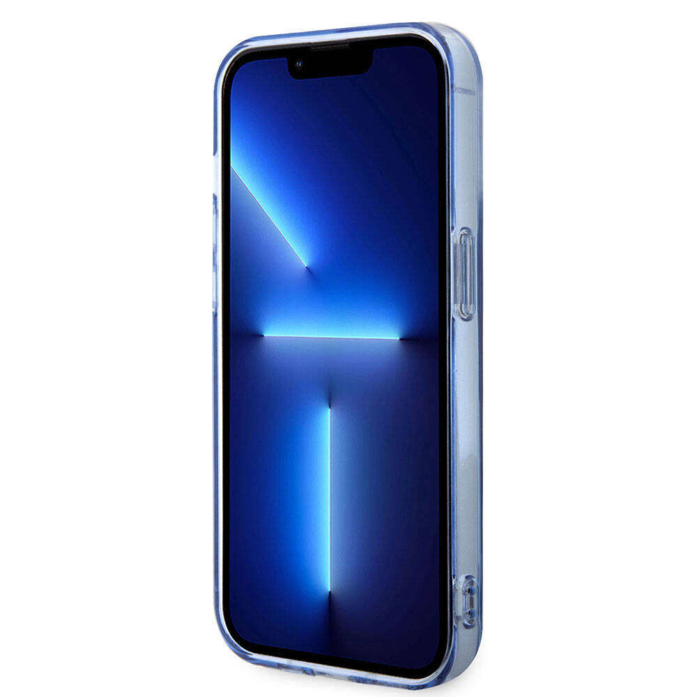 Apple iPhone 14 Pro Max Kılıf BMW M-safe Şarj Özellikli Transparan Tricolor Stripes Orjinal Lisanslı Kapak Mavi