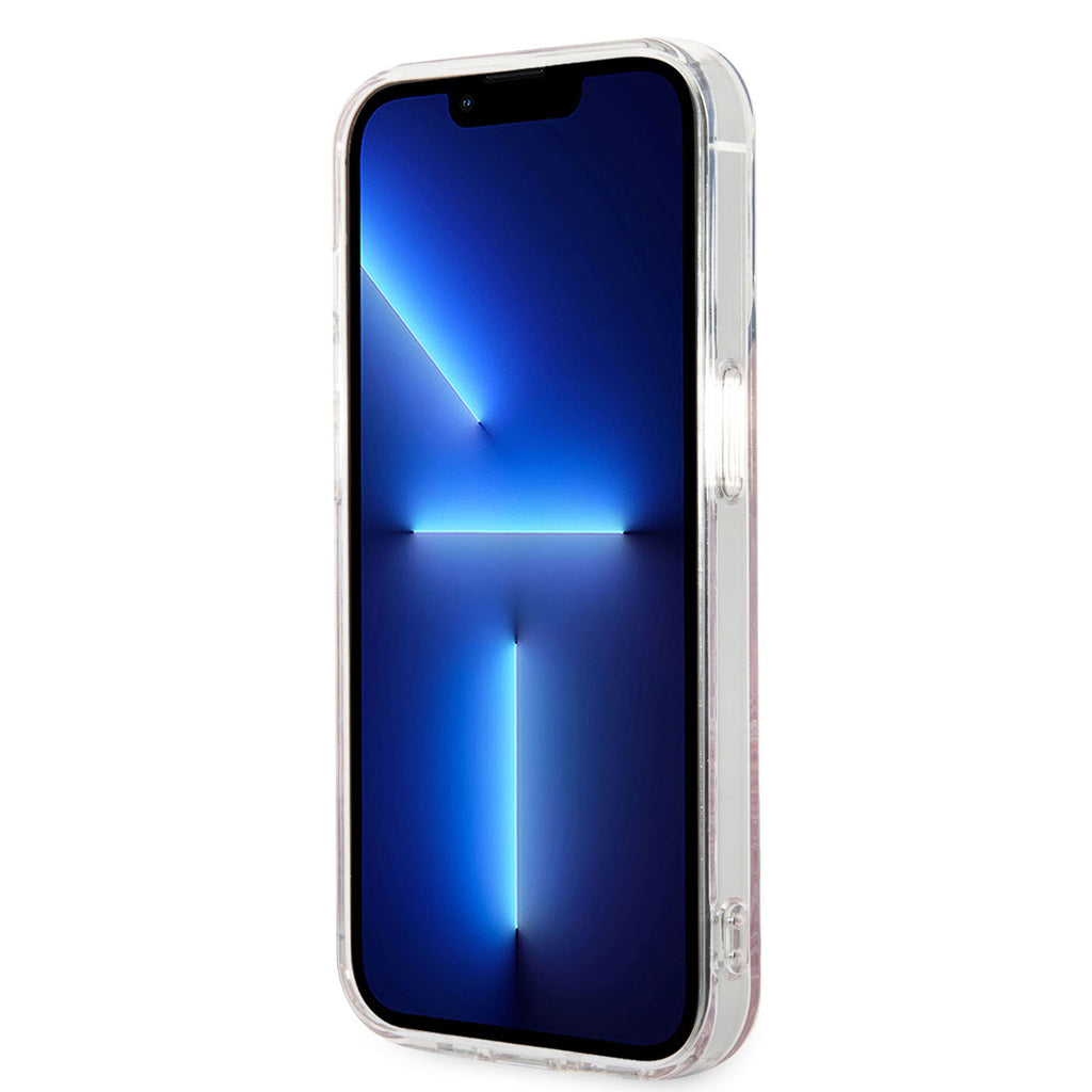 Apple iPhone 14 Pro Max Kılıf GUESS M-safe Şarj Özellikli Yaprak Desenli M-safe Şarj Kablolu Kapak Pembe