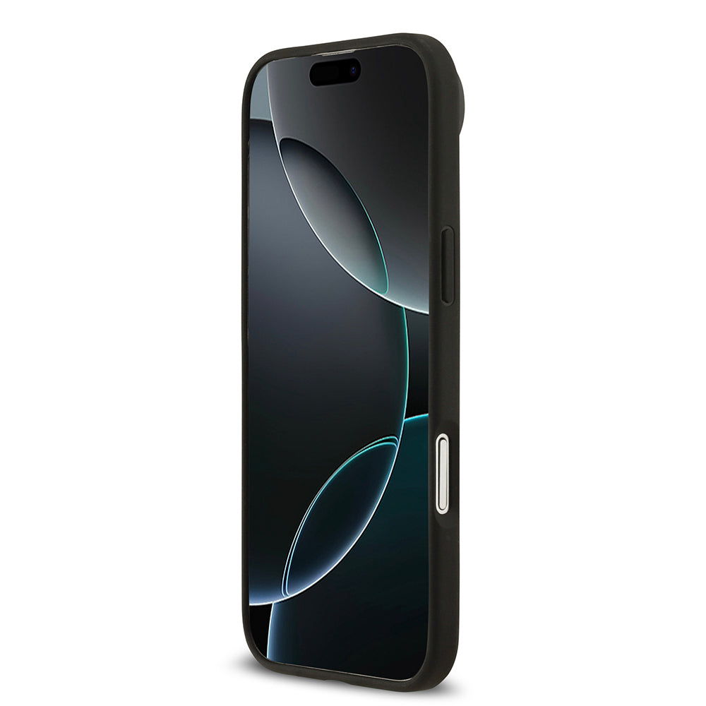 Apple iPhone 17 Air Kılıf Guess Orjinal Lisanslı M-safe Şarj Özellikli Taneli Çiçek Tasarımlı Metal Yazı Logolu Kapak Pembe